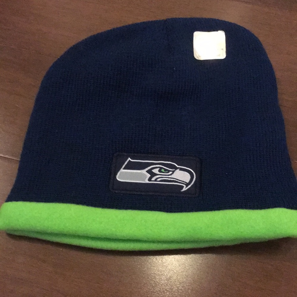 Seahawks Blue Knit and Fleece Cap
